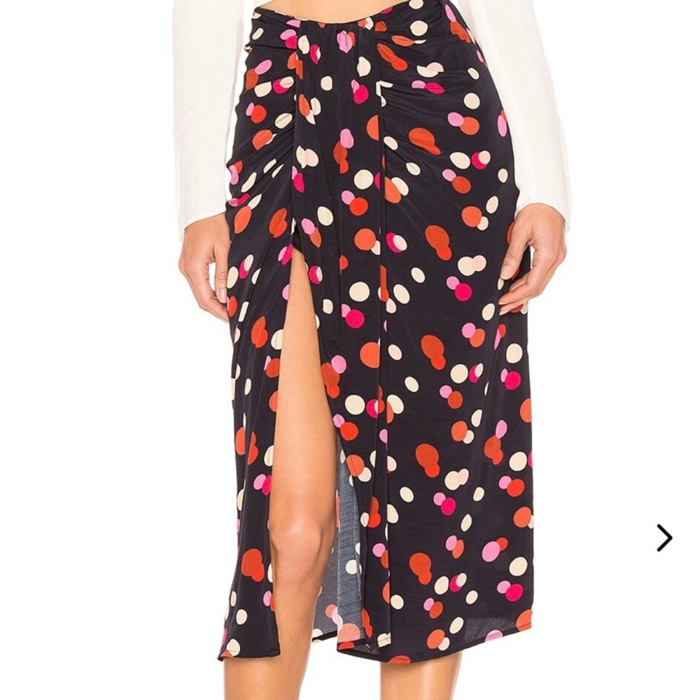 Lovers + Friends Navy Polka Dot Skirt
